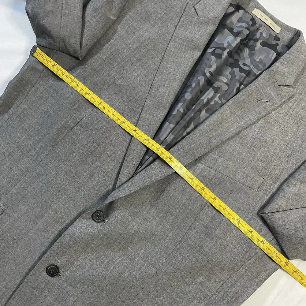 Joe Joseph Abboud Slim Fit 44R Gray Sharkskin Super 120s Wool Suit Jacket Camo